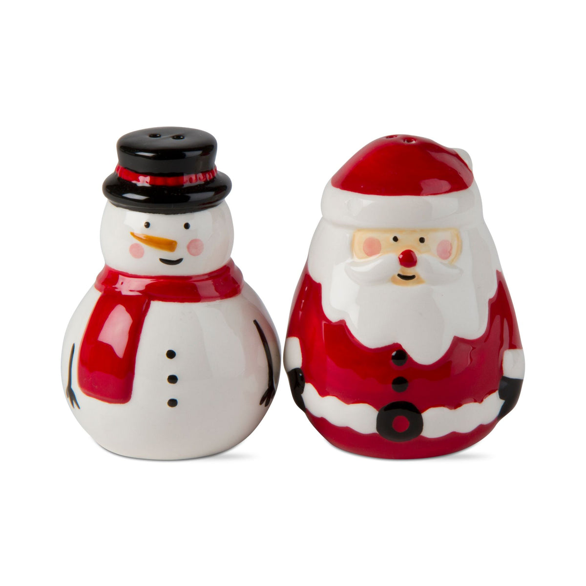 Jolly Santa and Snowman Salt and Pepper Set