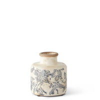 Mini White and Grey Floral Vase