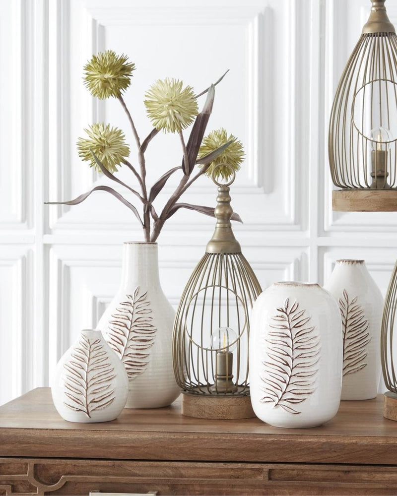 Fern Speckled Ceramic Vase