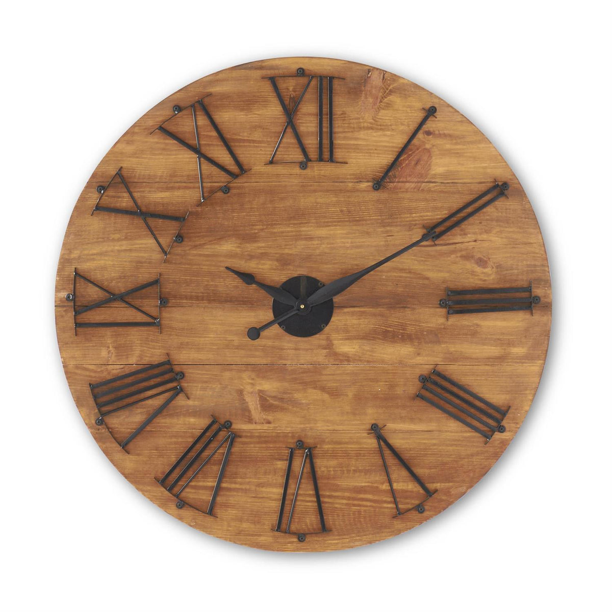 Large Mango Wood Wall Clock 35.5"