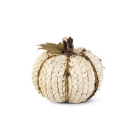 Cream Braided Cornhusk Pumpkin