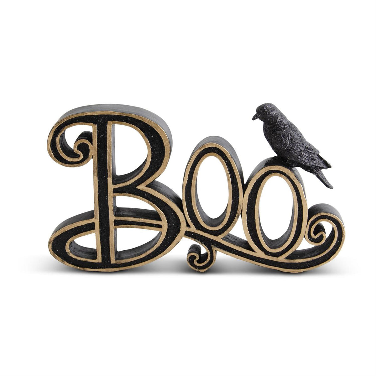 Black and Gold Resin Boo Cutout