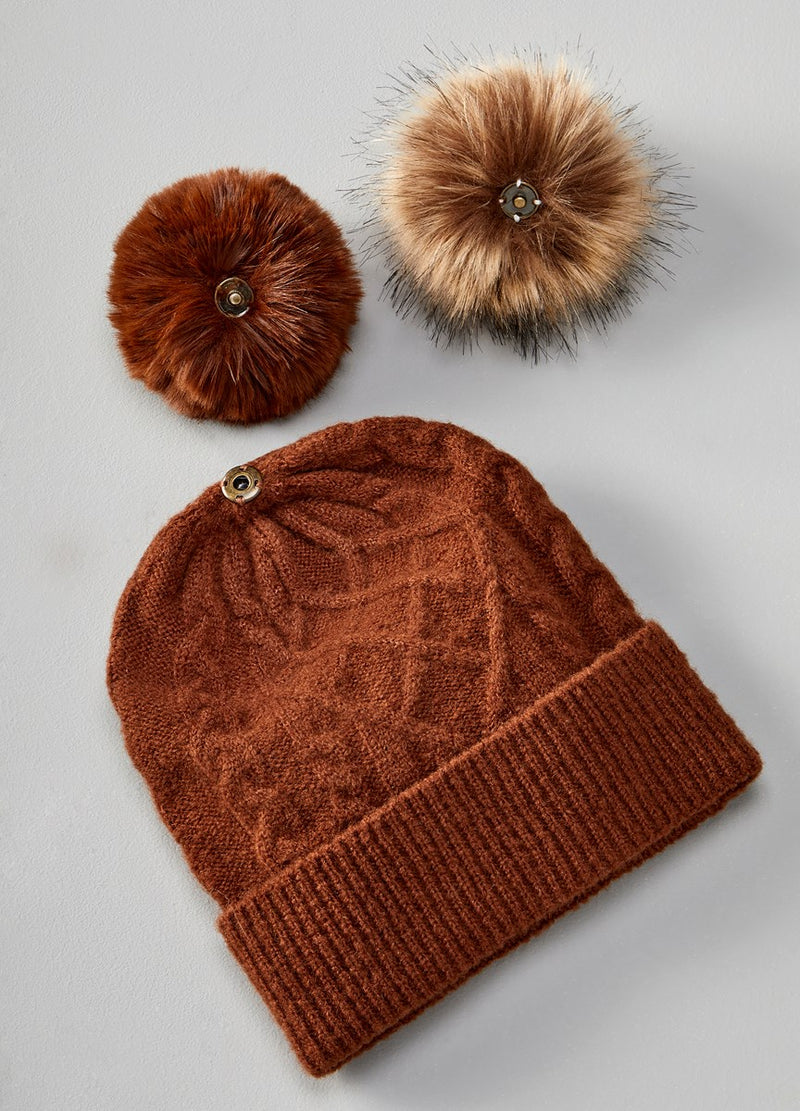 Two in One Detachable Pom Pom Toque