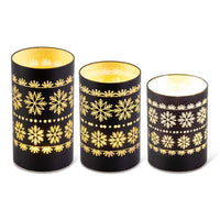 Matte Black LED Glass Cylinder With Snowflakes