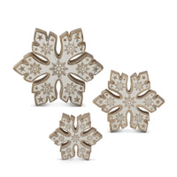 Mango Wood Snowflake With Embossed Centre