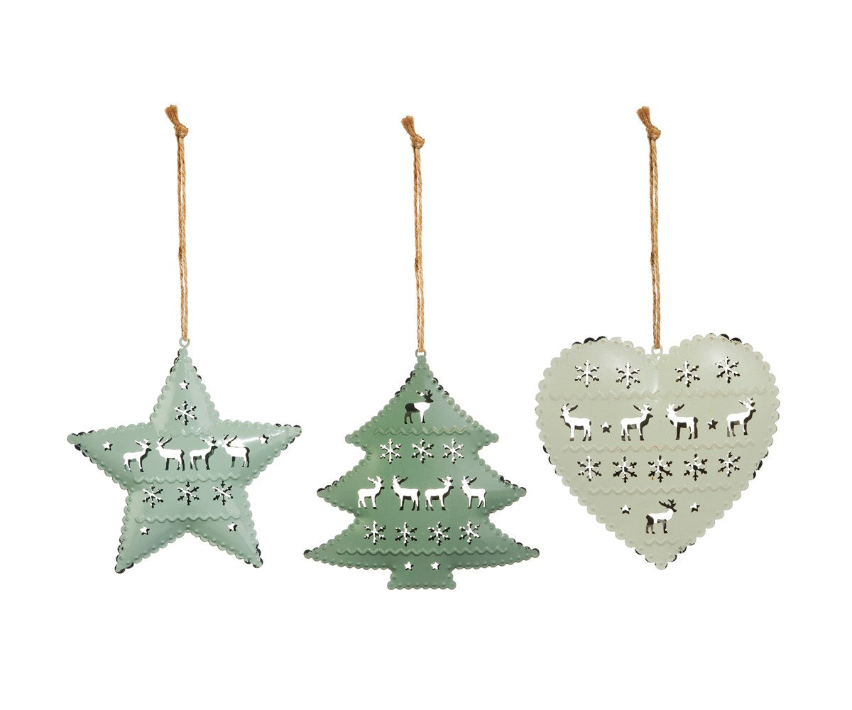 Metal Christmas Deer Cutout Ornaments