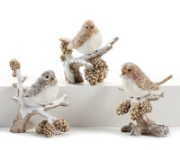 Winter Bird and Branch Figurine