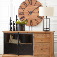 Large Mango Wood Wall Clock 35.5"