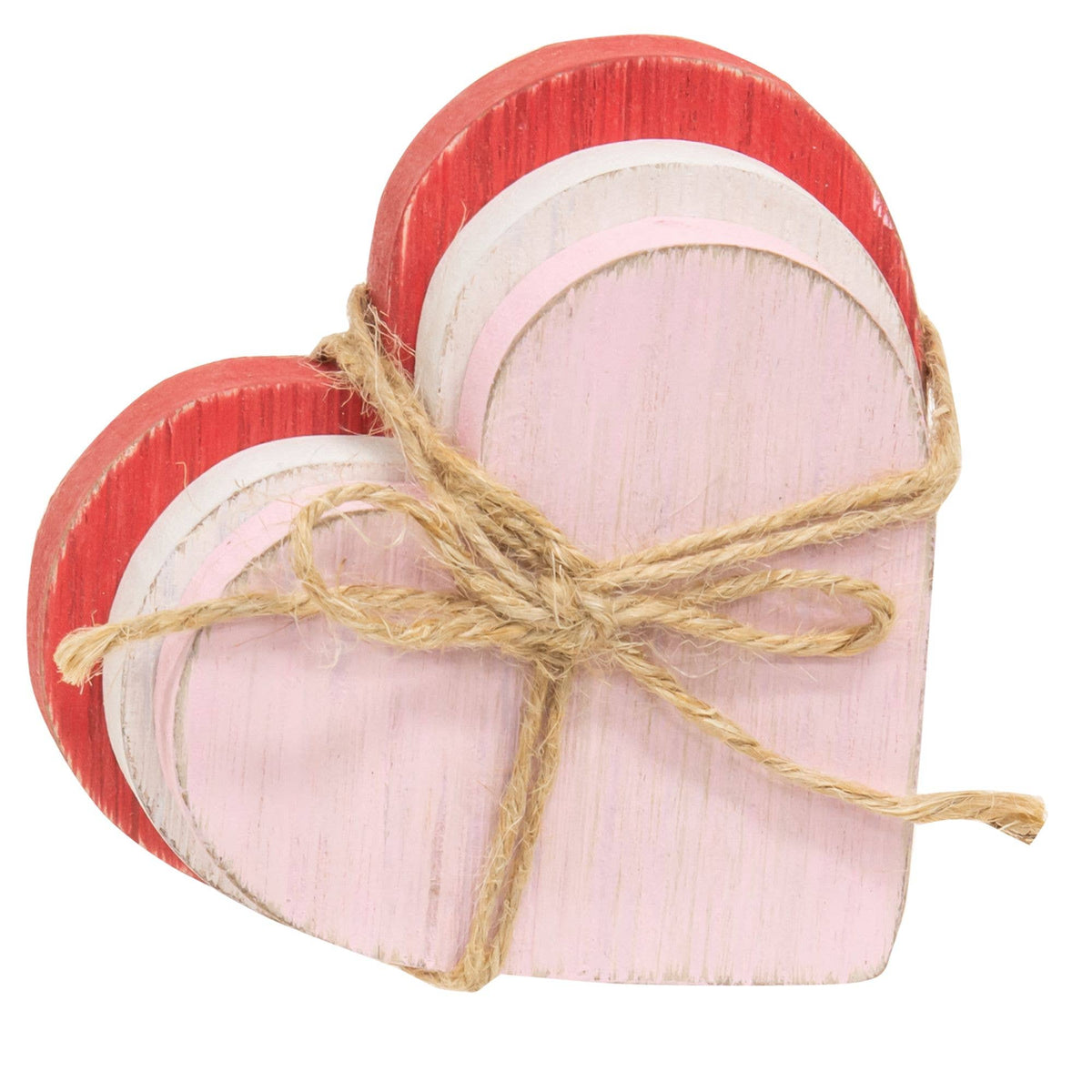 Distressed Wooden Heart Bundle Set of Three