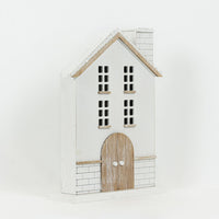 Wood Cutout House Two Story