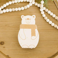 Chunky Wood Polar Bear Sitter