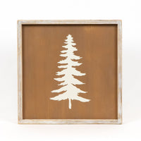 Reversible Tree and Bouquet Wood Sign