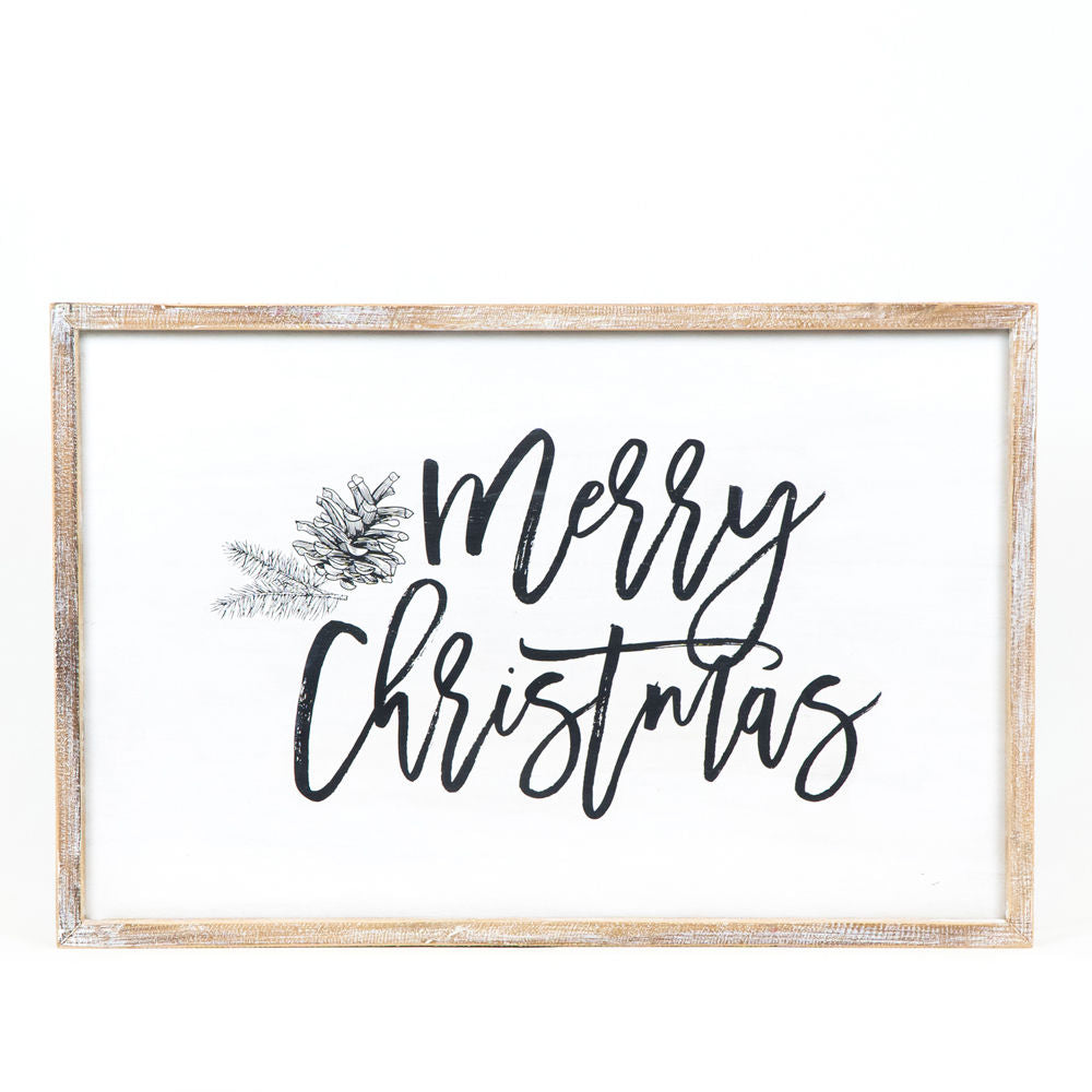 Reversible Merry Christmas and Persian Pattern Wood Sign