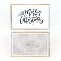 Reversible Merry Christmas and Persian Pattern Wood Sign