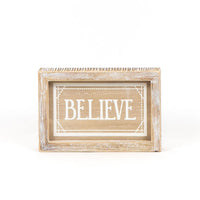 Reversible Believe and Be You Wood Sign