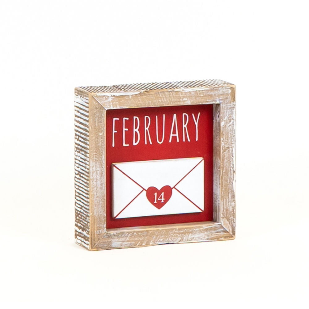 Reversible February and March Wood Sign