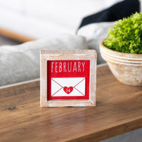 Reversible February and March Wood Sign