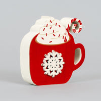 Chunky Wood Christmas Mug Sitter Red