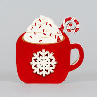 Chunky Wood Christmas Mug Sitter Red