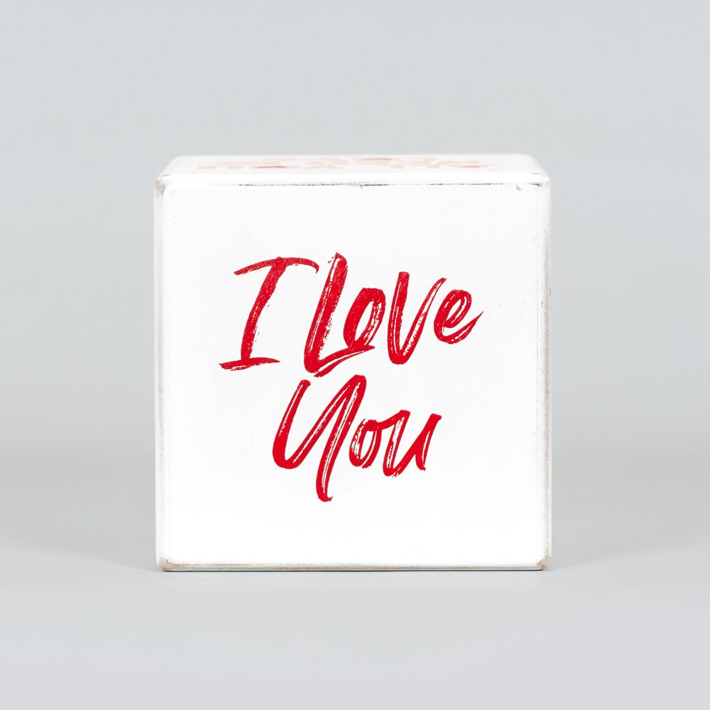 Valentine's Decorative Wood Cube