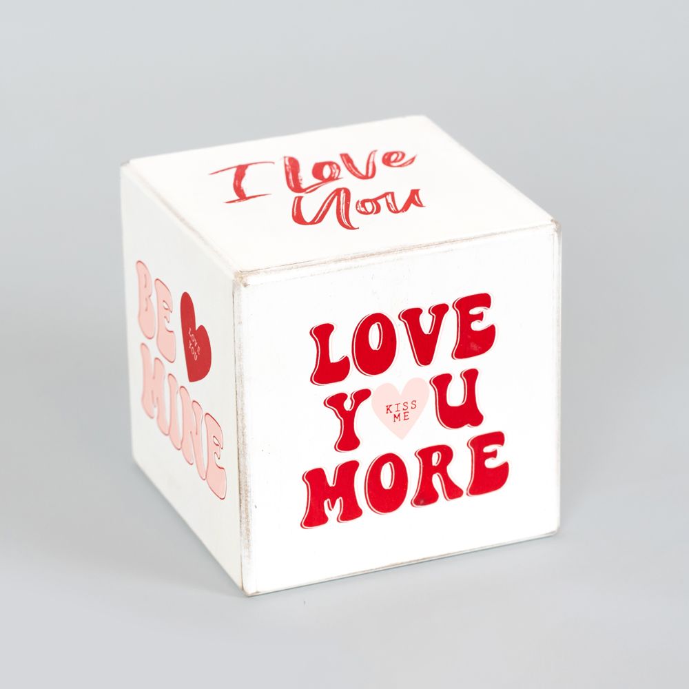 Valentine's Decorative Wood Cube