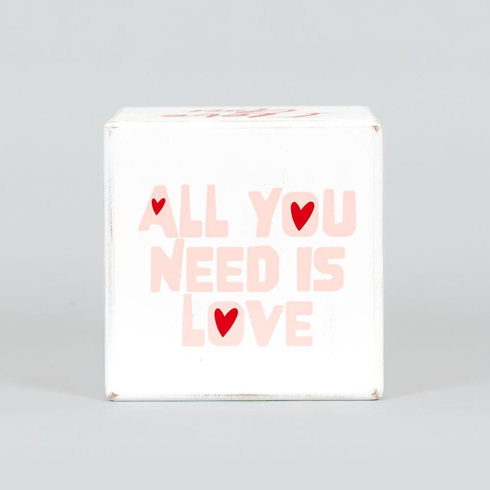 Valentine's Decorative Wood Cube