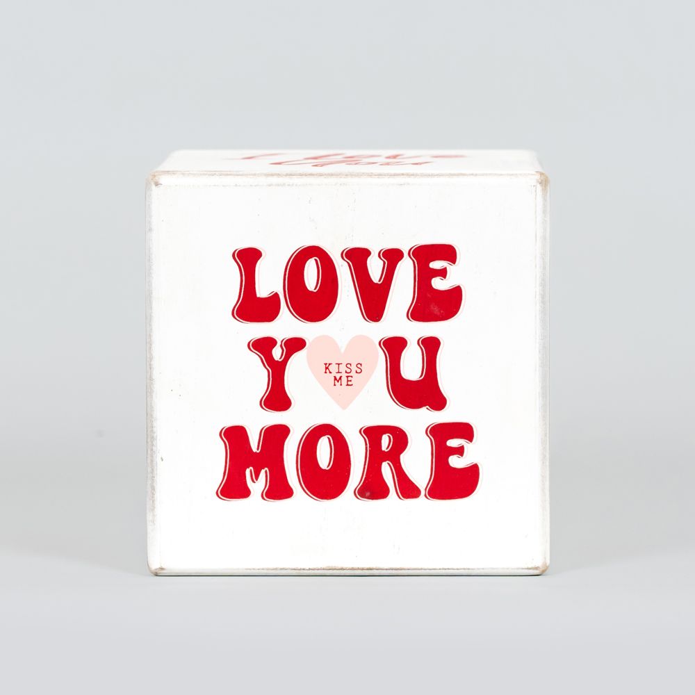 Valentine's Decorative Wood Cube