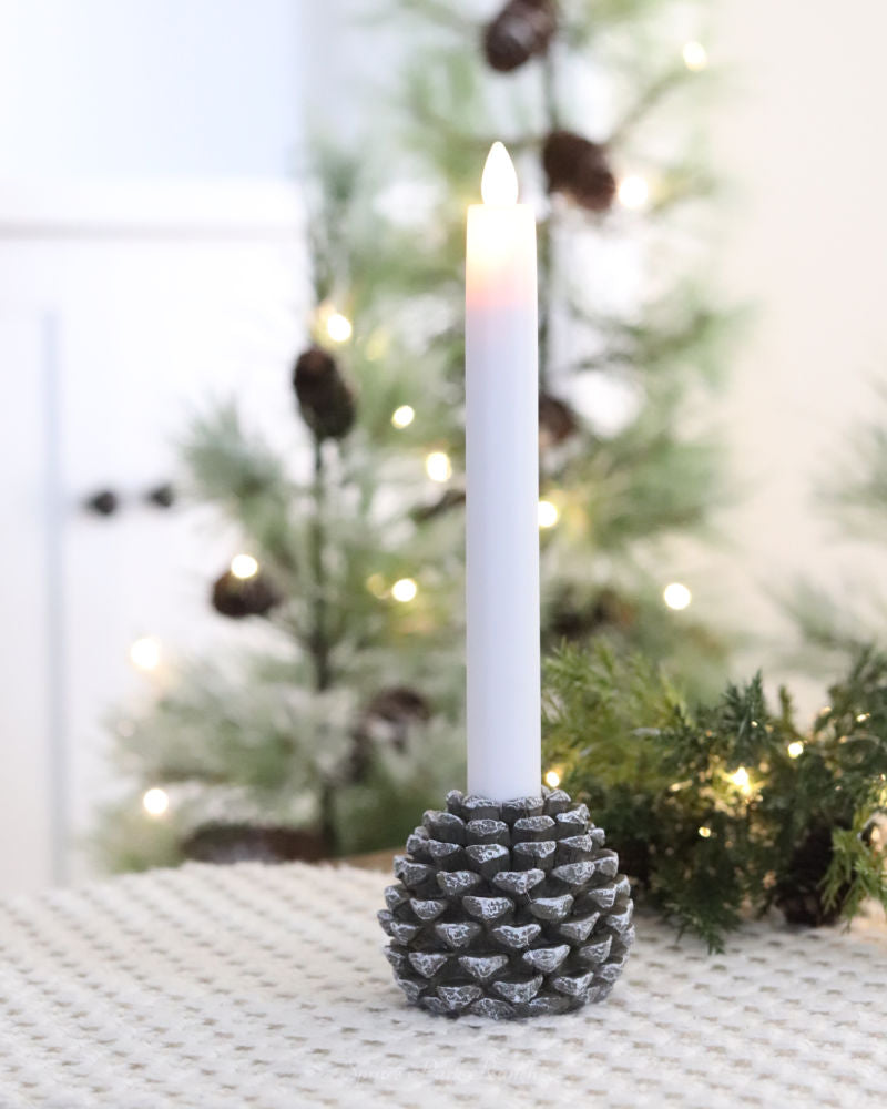 Pinecone Taper Candle Holder