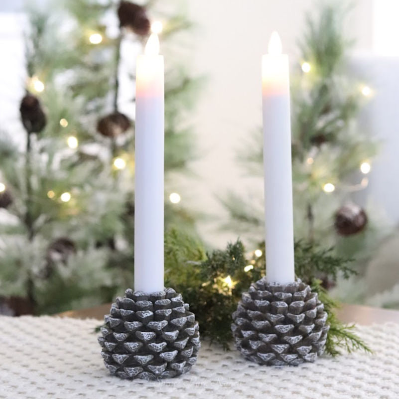 Pinecone Taper Candle Holder