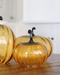 Amber Glass Pumpkin Cloche