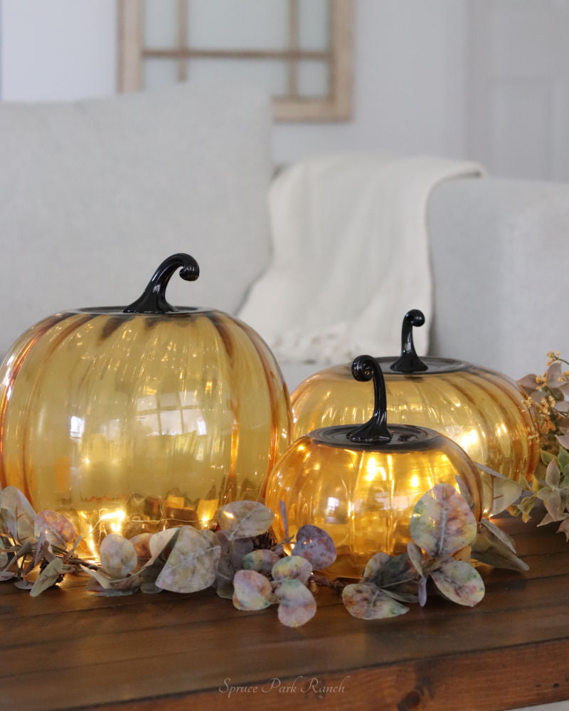 Amber Glass Pumpkin Cloche