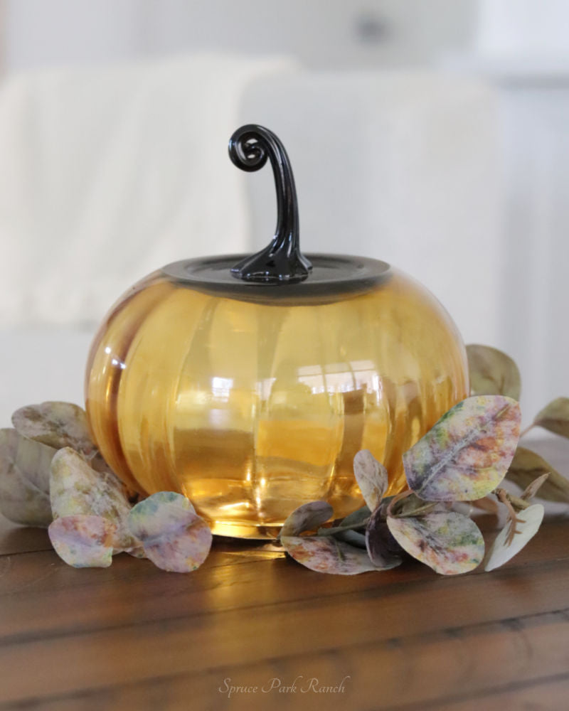 Amber Glass Pumpkin Cloche