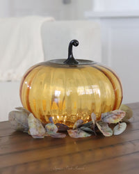 Amber Glass Pumpkin Cloche