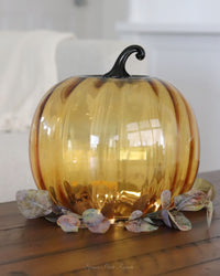 Amber Glass Pumpkin Cloche