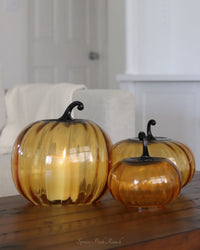 Amber Glass Pumpkin Cloche