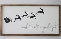 And to all a Good Night Wood Sign Large Brown Frame