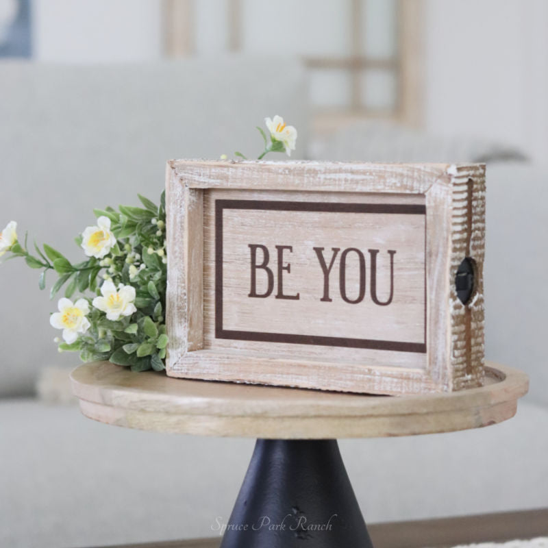 Reversible Believe and Be You Wood Sign