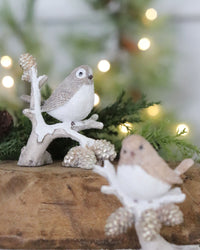 Winter Bird and Branch Figurine