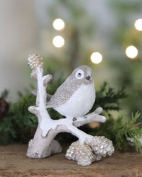 Winter Bird and Branch Figurine