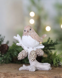 Winter Bird and Branch Figurine