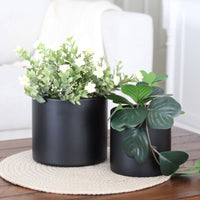 Flat Black Drop Pot Planter