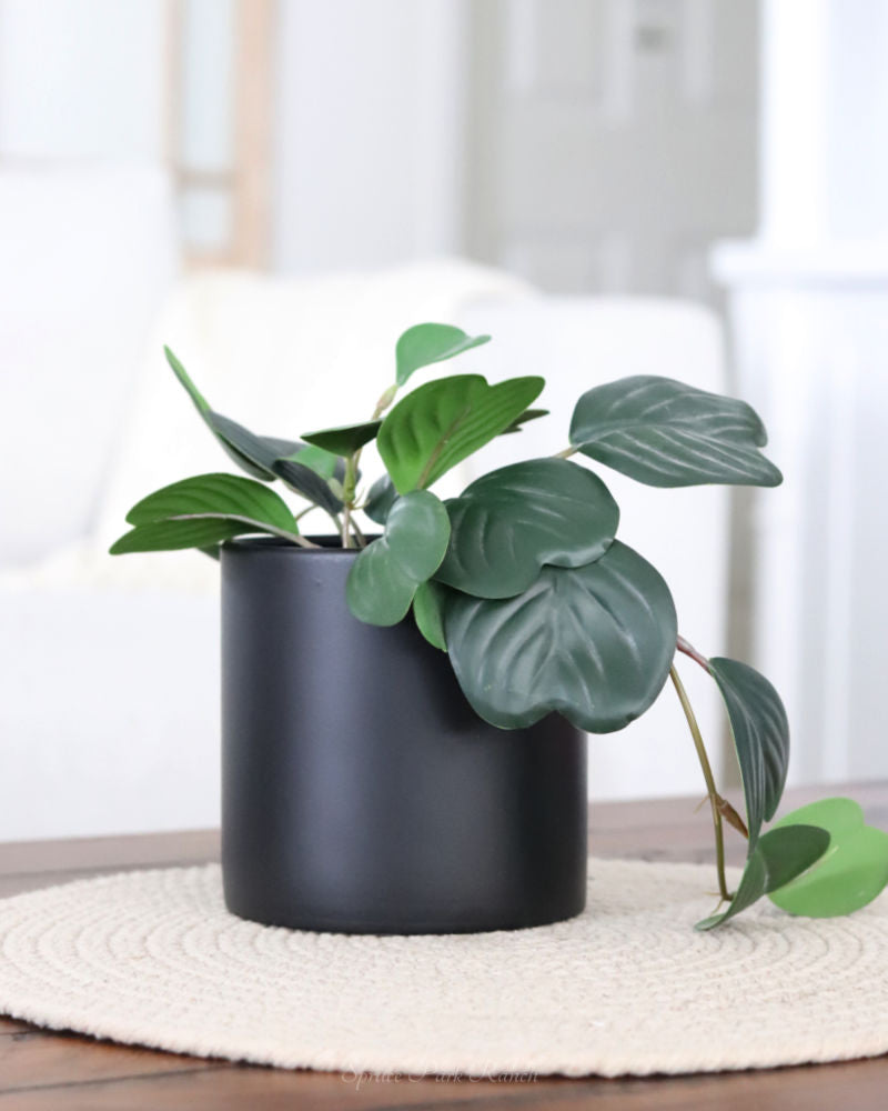 Flat Black Drop Pot Planter