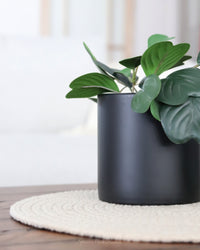 Flat Black Drop Pot Planter