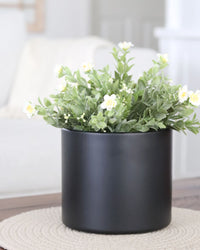 Flat Black Drop Pot Planter