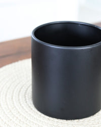 Flat Black Drop Pot Planter