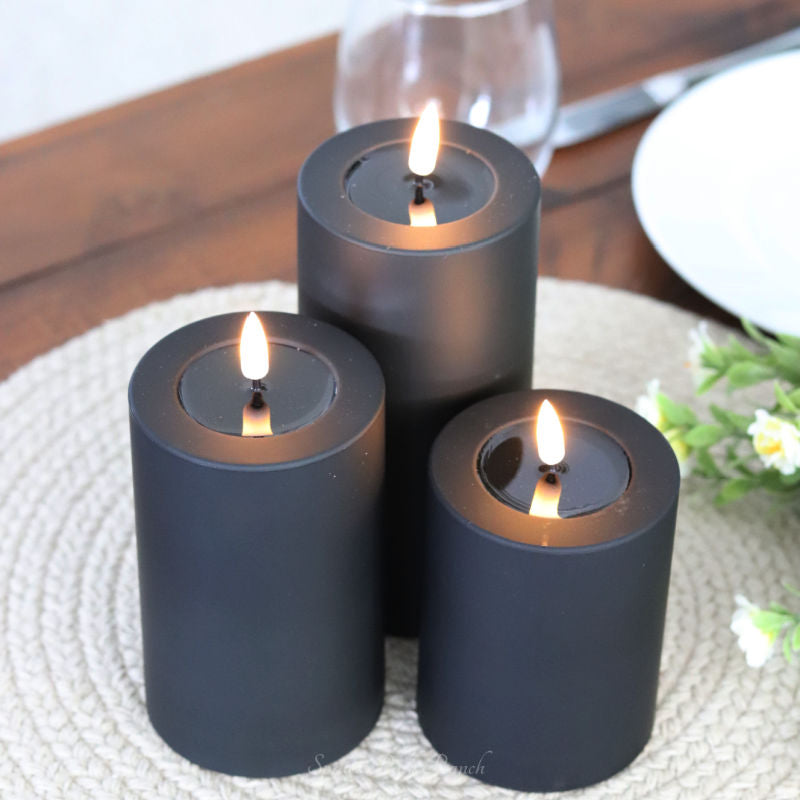 Deluxe Home Black Outdoor LED Candles