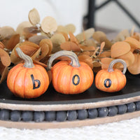 Reversible Orange BOO Pumpkins Set of 3