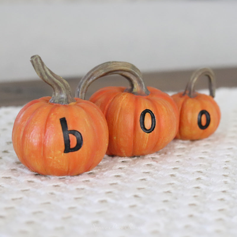 Reversible Orange BOO Pumpkins Set of 3