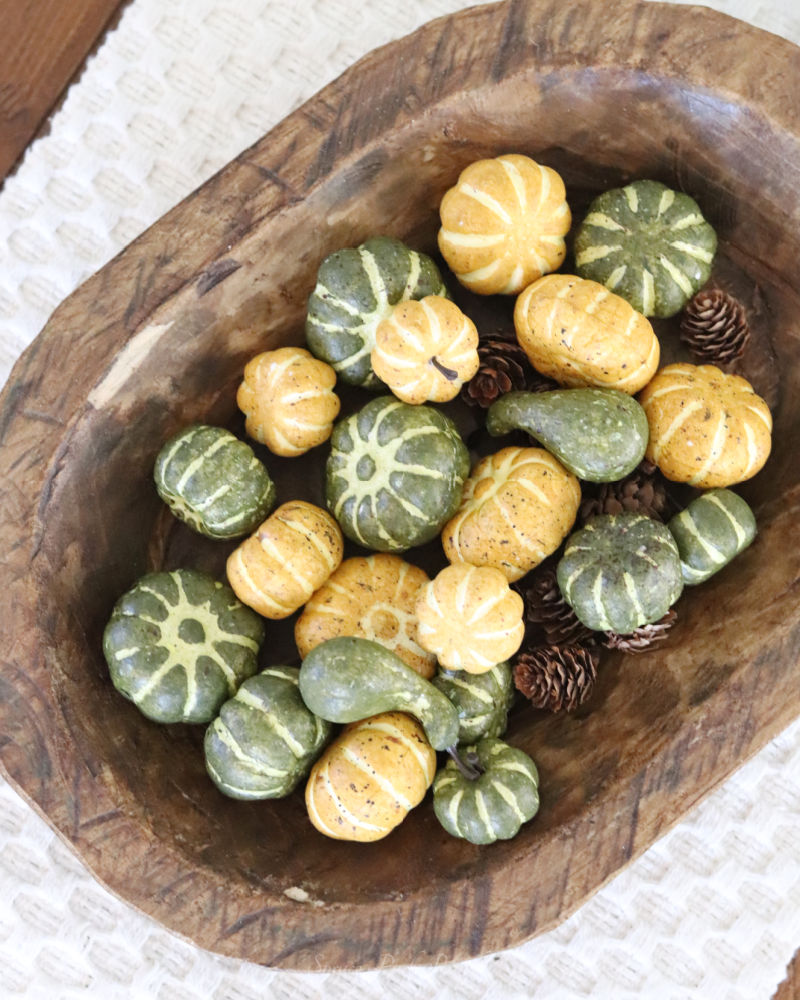 Box of Assorted Mini Green and Yellow Gourds and Pumpkins