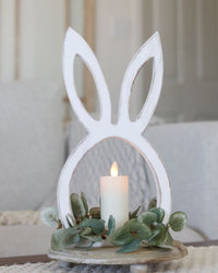 White Wood Bunny Head Cutout